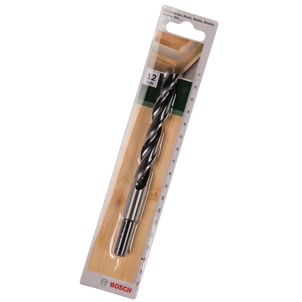 Burghiu elicoidal Bosch, mandrina standard, pentru lemn, 12 mm