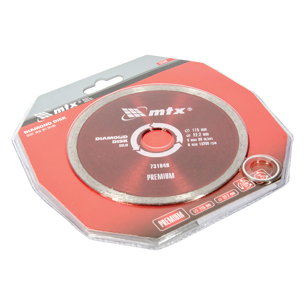 Disc diamantat pentru taiere umeda MTX PREMIUM, 115 x 22,2 mm