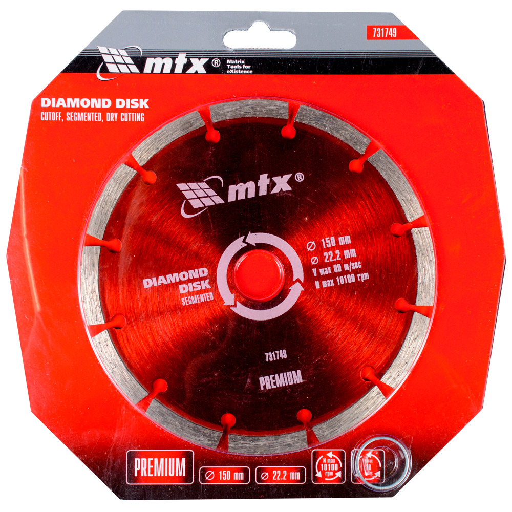 Disc diamantat debitare beton MTX Premium, 150 x 22.2 mm