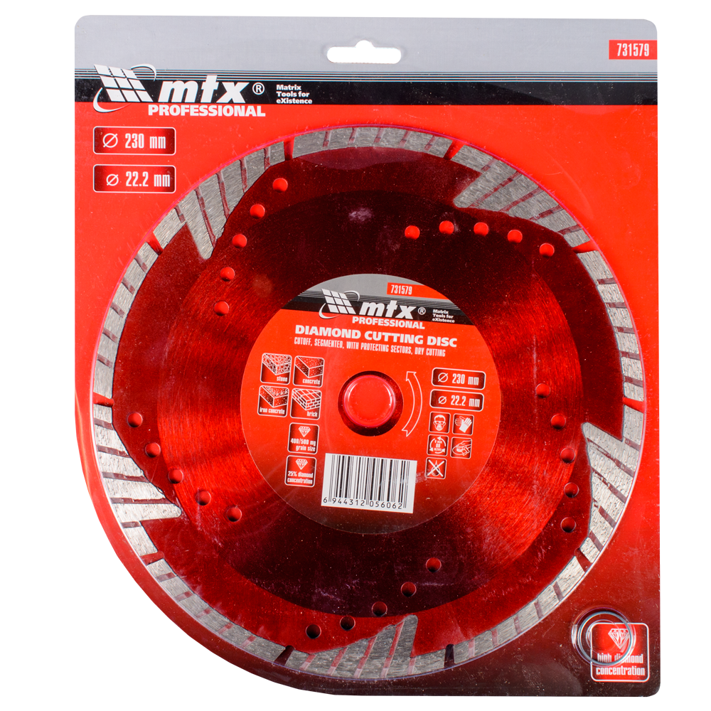 Disc diamantat debitare beton MTX Professional, 230 x 22.2 mm