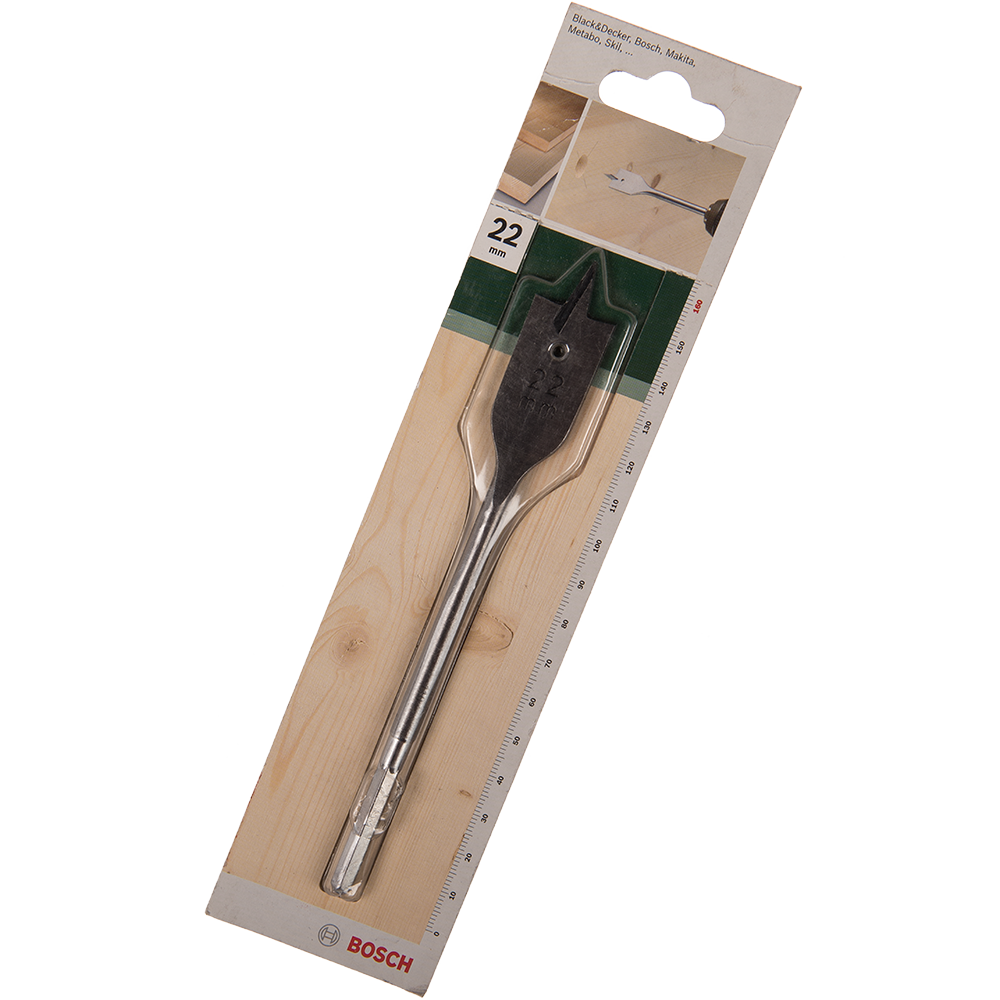 Burghiu plat cu prindere hexagonala Bosch, pentru lemn, 22 mm