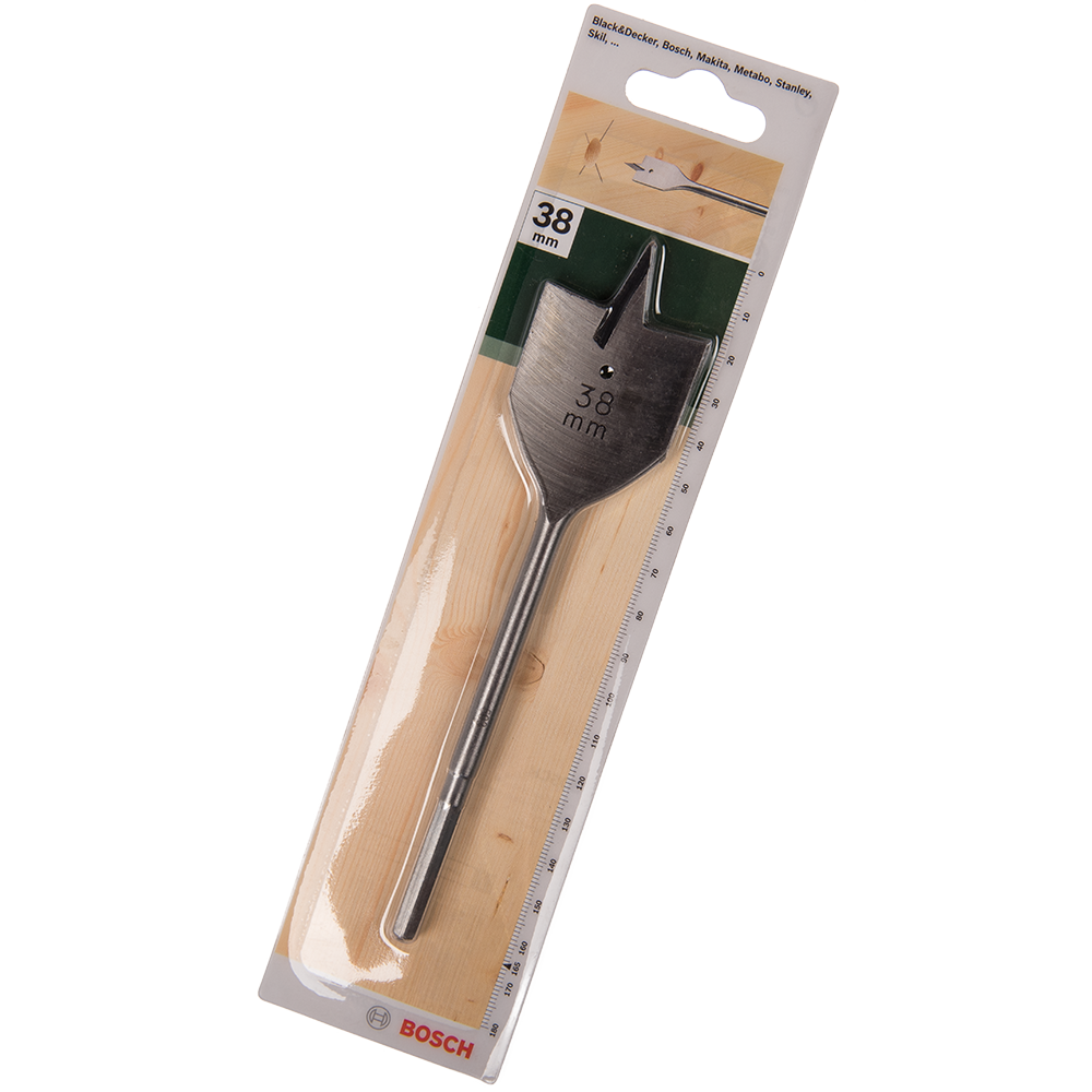 Burghiu plat cu prindere hexagonala Bosch, pentru lemn, 38 mm