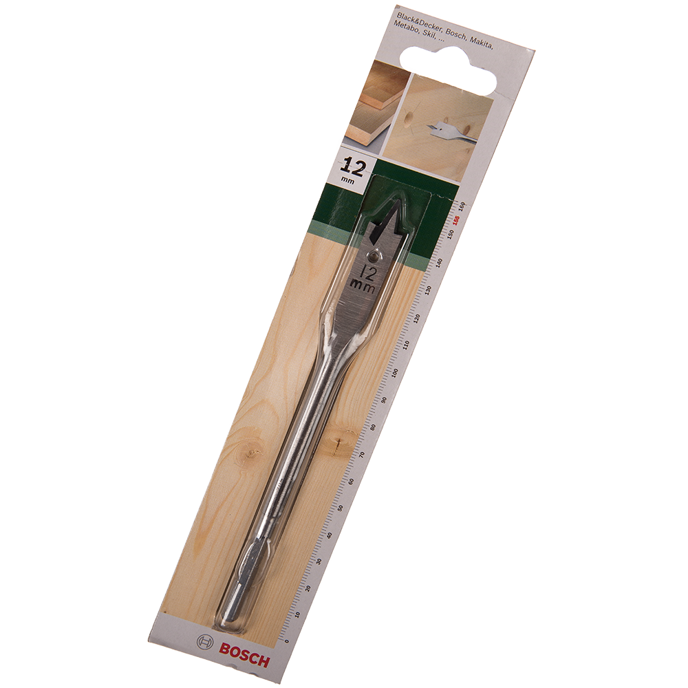 Burghiu plat cu prindere hexagonala Bosch, pentru lemn, 12 mm