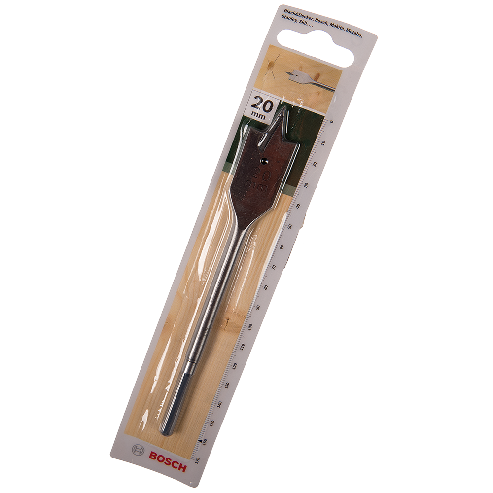 Burghiu plat cu prindere hexagonala Bosch, pentru lemn, 20 mm