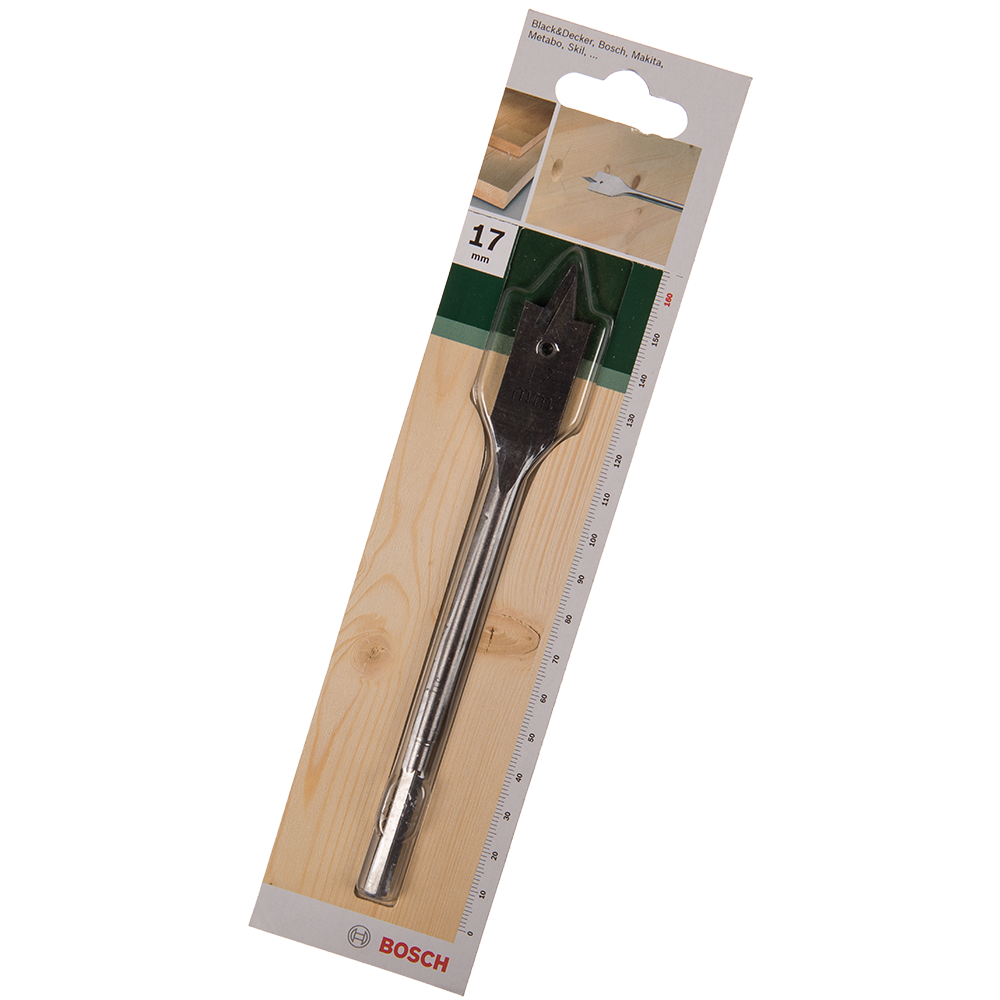 Burghiu plat cu prindere hexagonala Bosch, pentru lemn, 17 mm