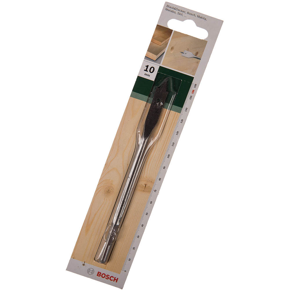 Burghiu plat cu prindere hexagonala Bosch, pentru lemn, 10 mm