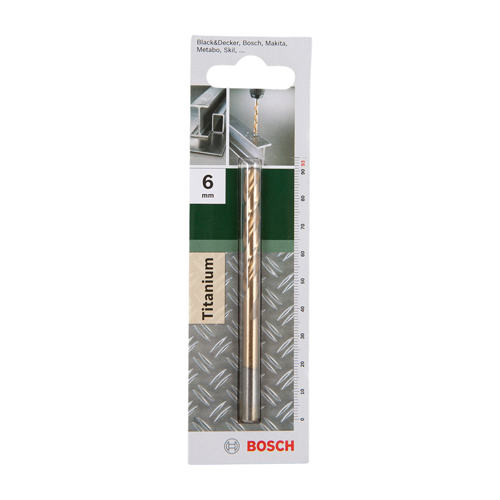 Burghiu Bosch HSS-TiN DIN 338, mandrina standard, pentru metal, 6 mm