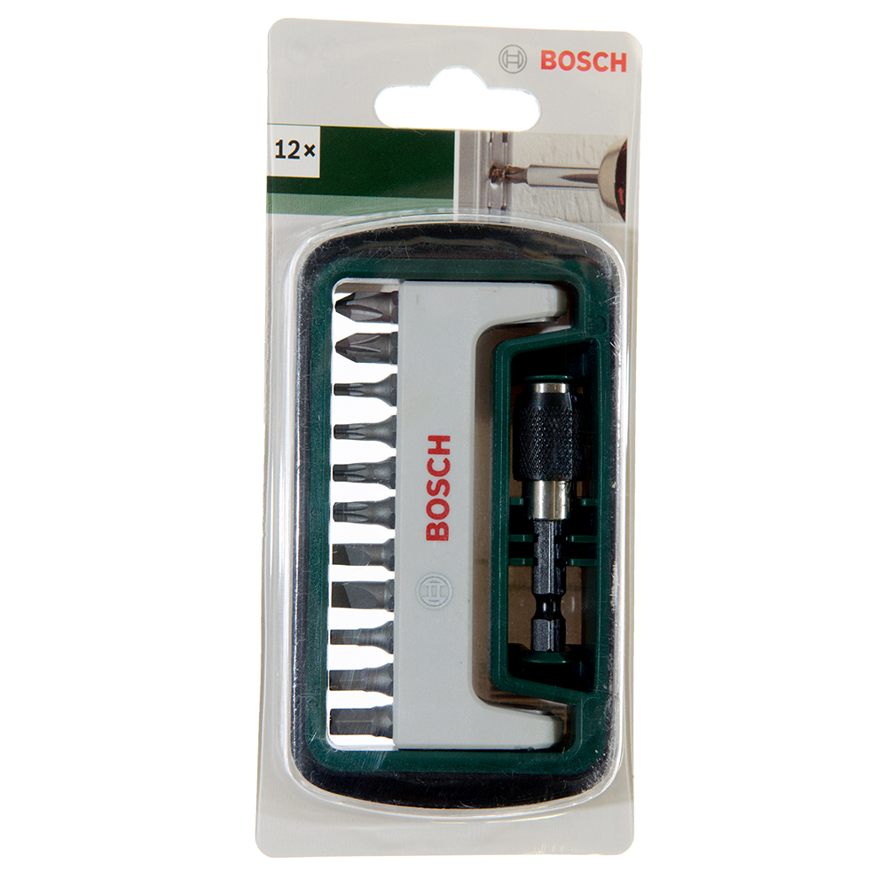 Set capete de surubelnita si suport universal Bosch, S, PH, PZ, HEX, T, 12 buc, 25 mm