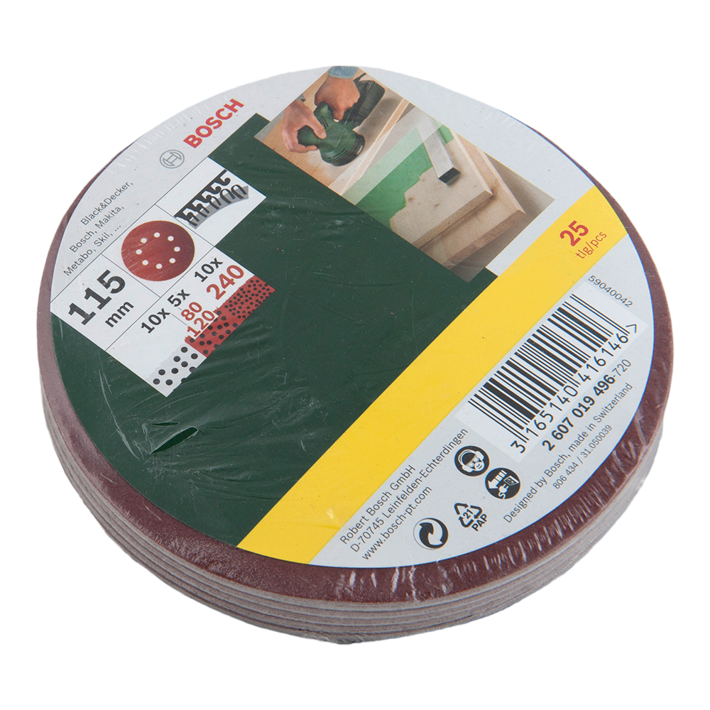 Foi abrazive Bosch 2607019496 , G80, 120, 240, 25 bucati, pentru slefuitoare cu excentric