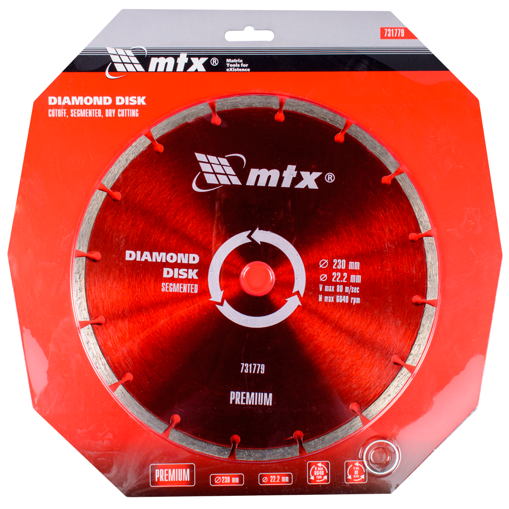 Disc diamantat debitare beton MTX Premium, 230 x 22.2 mm