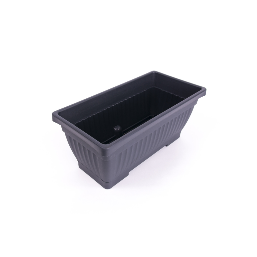 Jardiniera dreptunghiulara Harplast Verbena, plastic, antracit, 13 l, 60 cm
