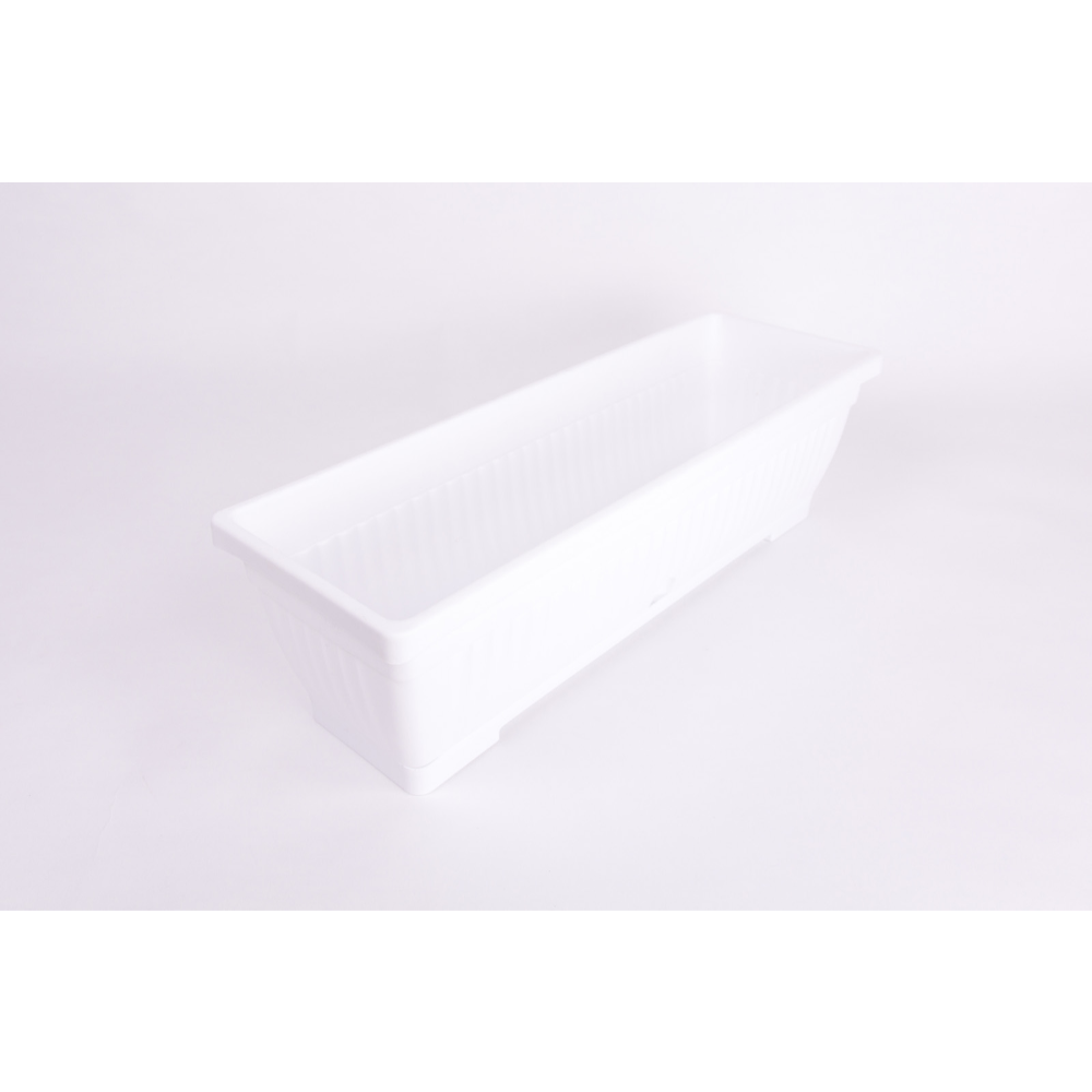 Jardiniera dreptunghiulara Harplast Verbena, plastic, alb, 13 l, 60 cm