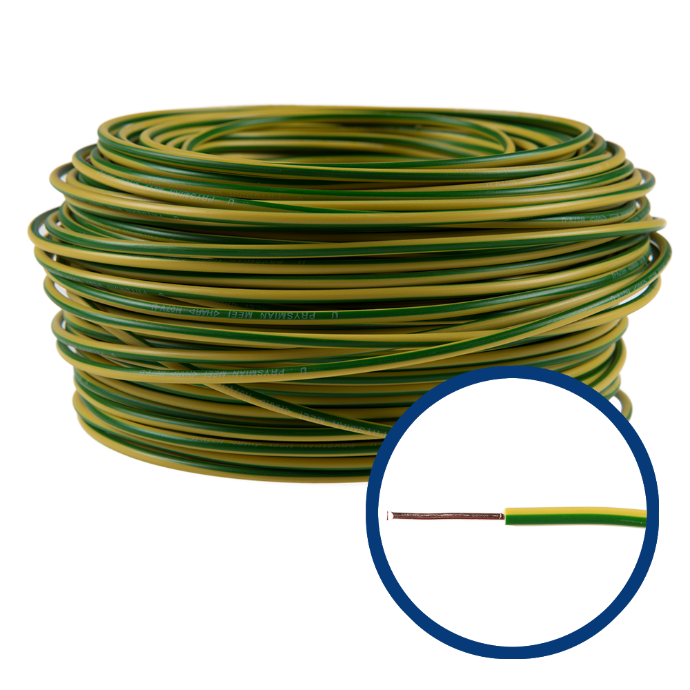 Cablu electric FY (H07V-U) 2.5 mmp, izolatie PVC, galben-verde