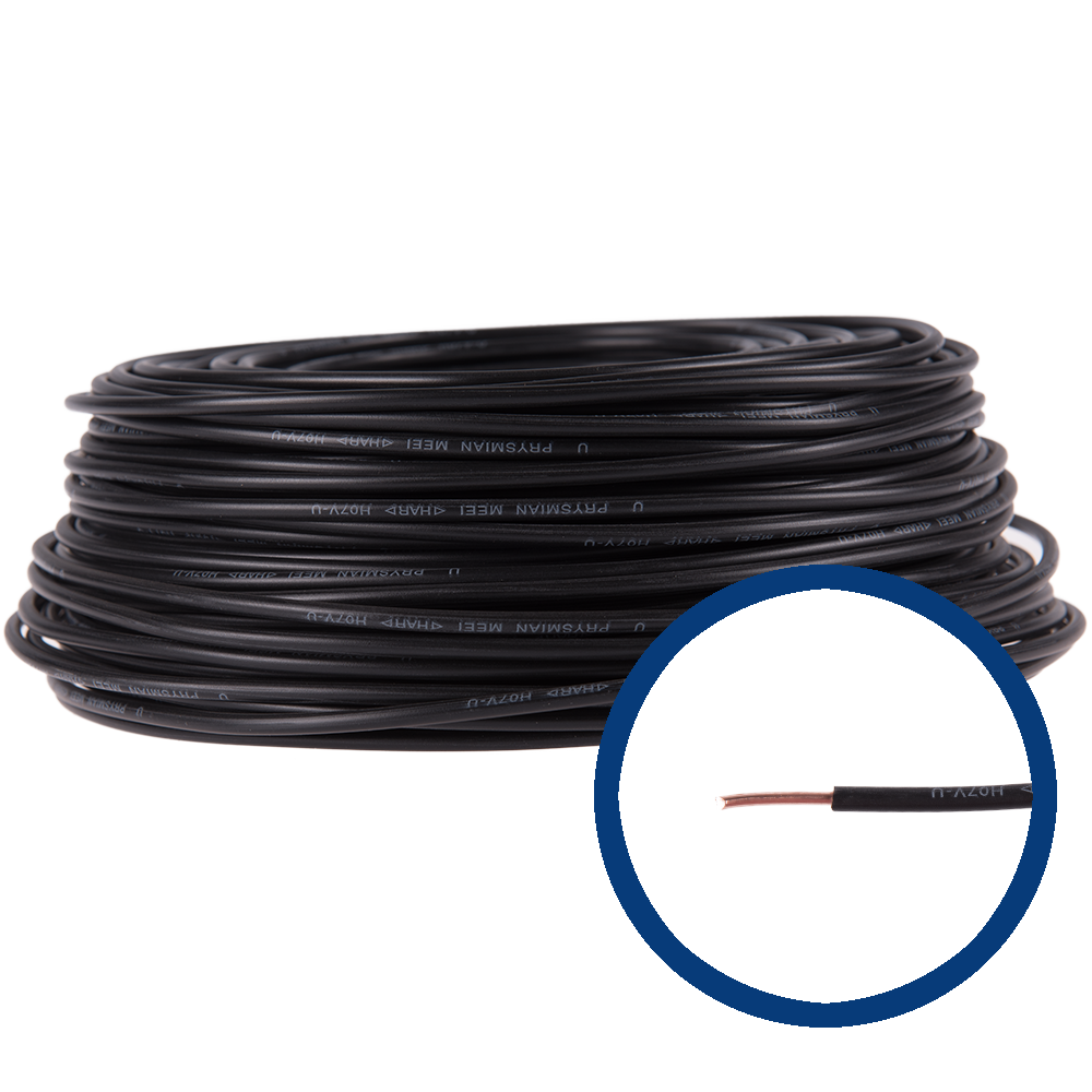 Cablu electric FY (H07V-U) 4 mmp, izolatie PVC, negru