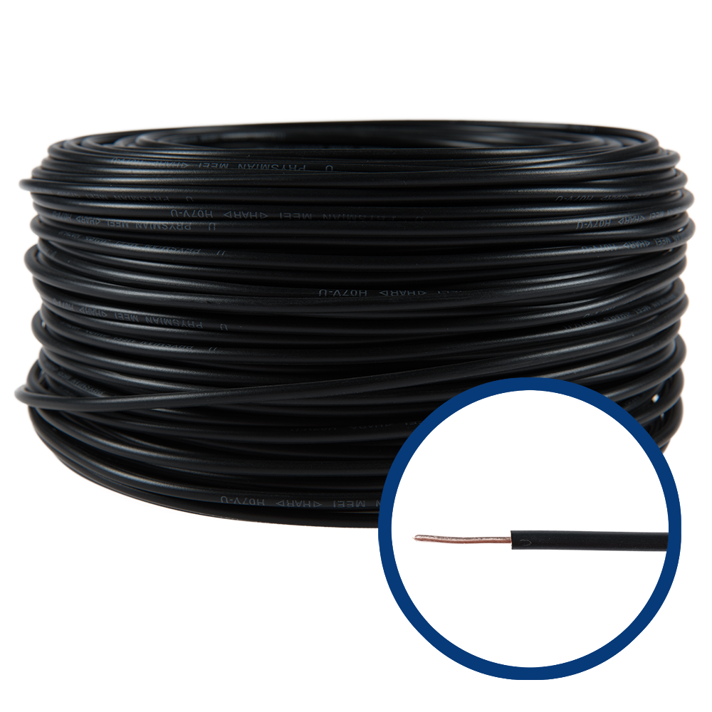 Cablu electric FY (H07V-U) 2.5 mmp, izolatie PVC, negru