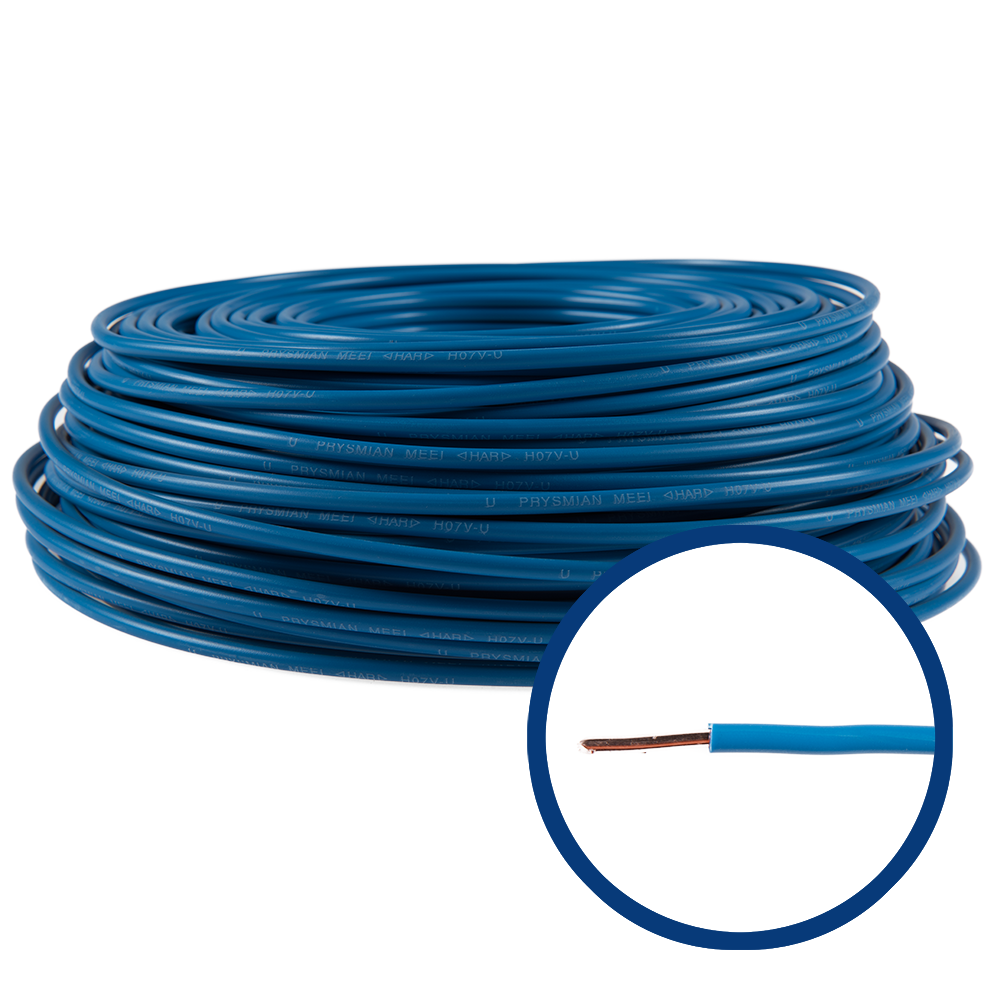 Cablu electric FY (H07V-U) 6 mmp, izolatie PVC, albastru