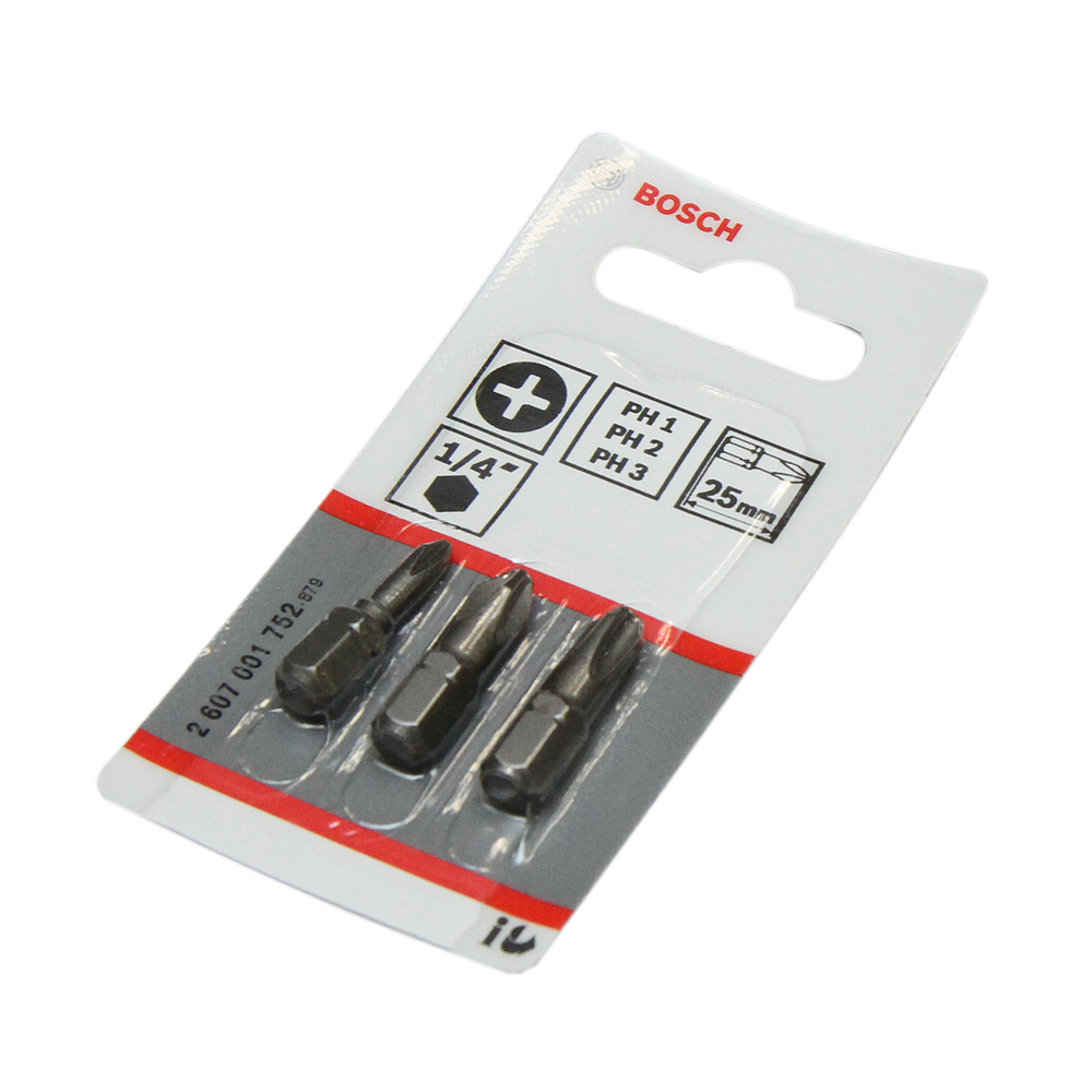 Set mixt biti Bosch PH1/PH2/PH3, universal, 25 mm