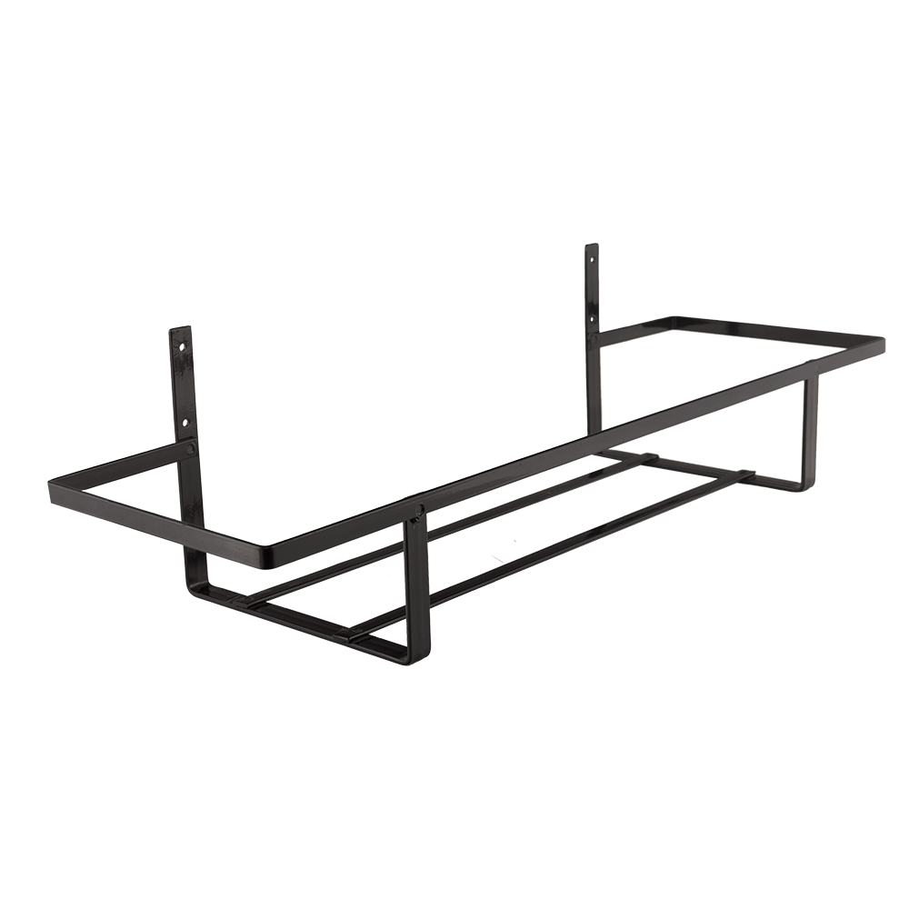 Suport jardiniera cu prindere in perete, 60 cm, fier forjat, negru