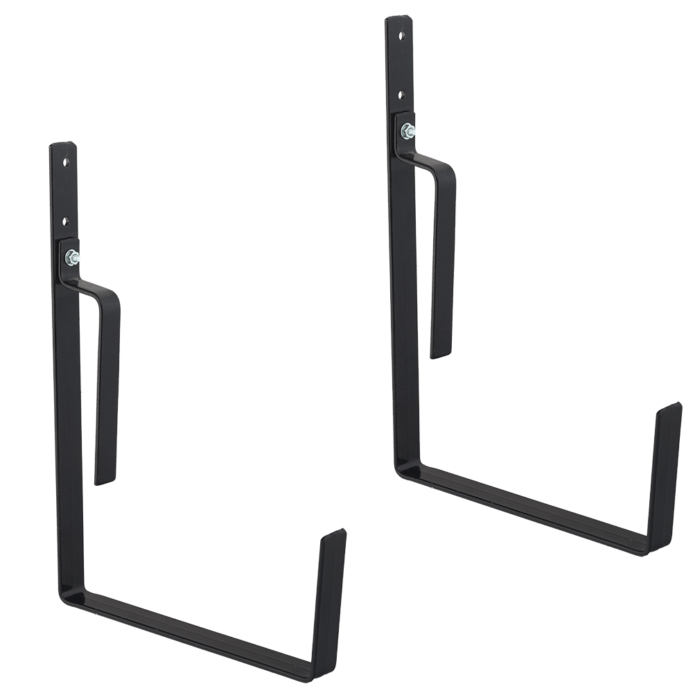 Suport jardiniera de perete, set 2 bucati, fier forjat, negru