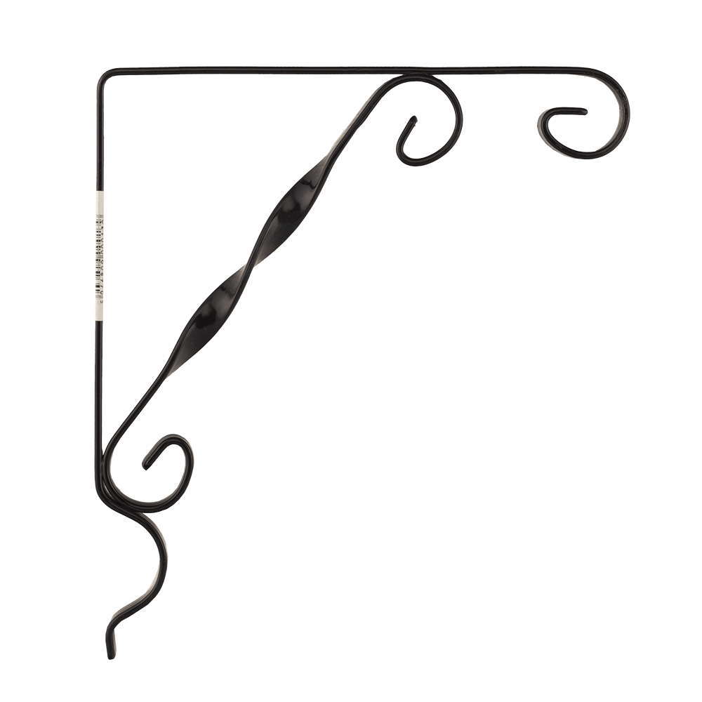 Suport cu agatatoare, 1 ghiveci, fier forjat, negru, 15 cm