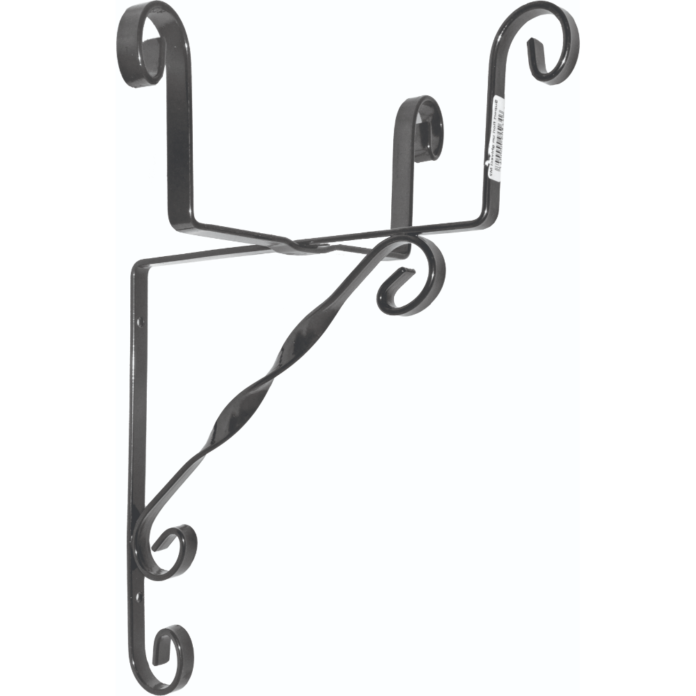 Suport pentru flori, 1 ghiveci M1, fier forjat, negru, 20 cm
