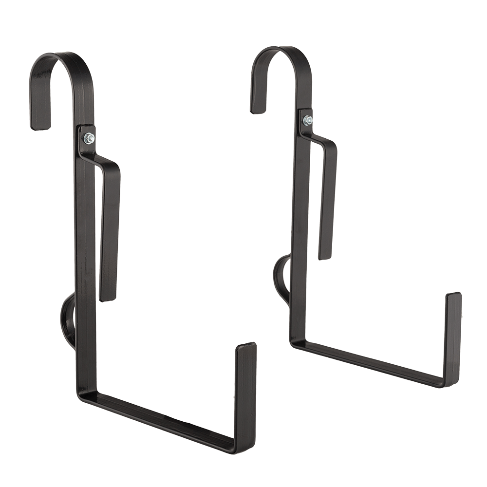 Suport jardiniera cu agatatoare, set 2 bucati, fier forjat, negru, 20 cm