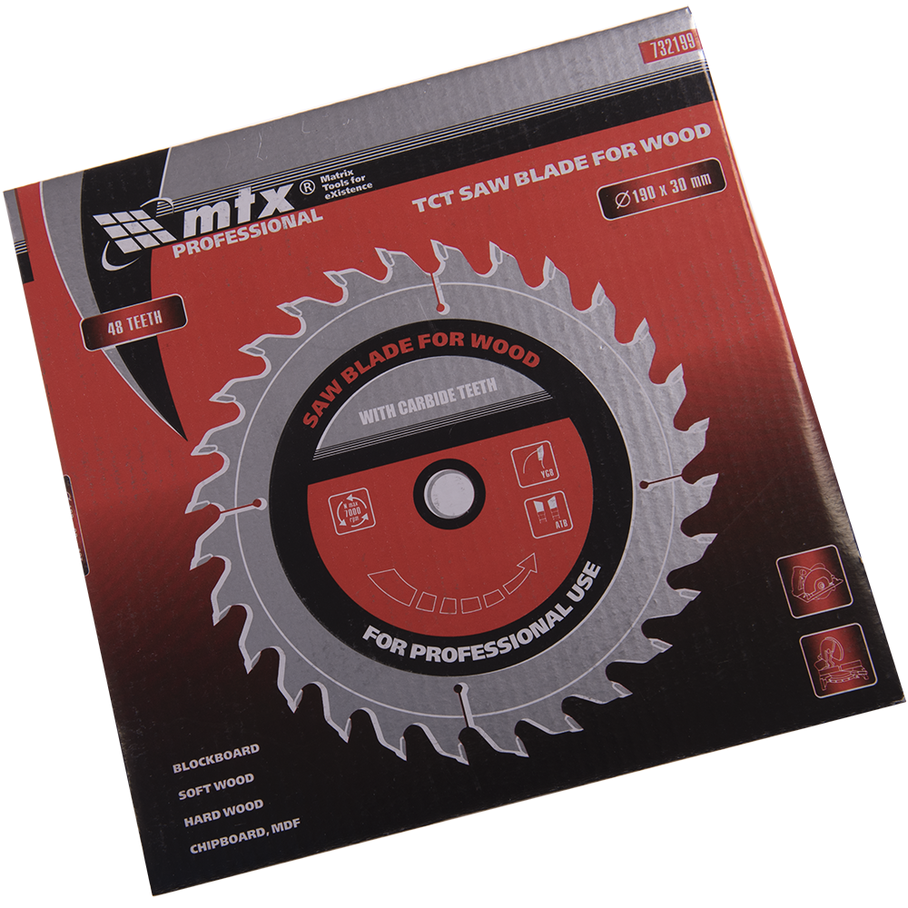 Disc debitare lemn, MTX Professional, 190 х 30 mm, 48 dinti