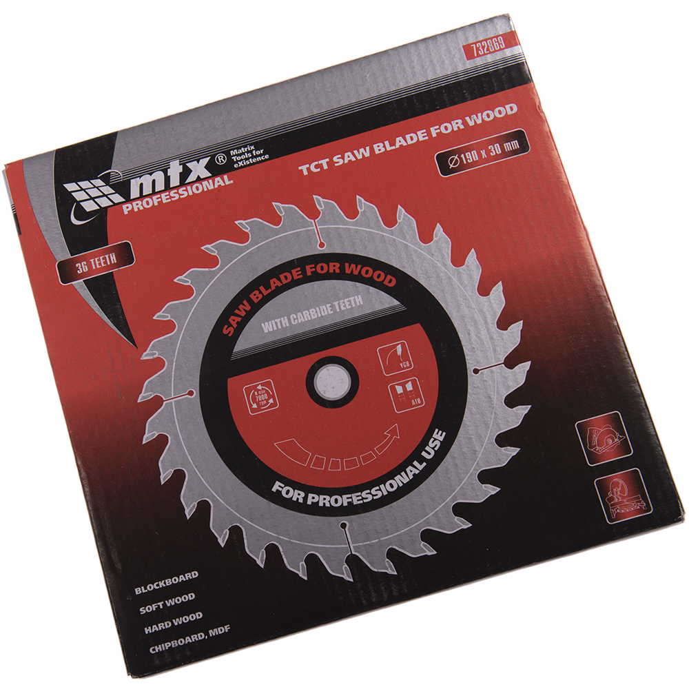 Disc debitare lemn, MTX Professional, 190 х 30 mm, 36 dinti