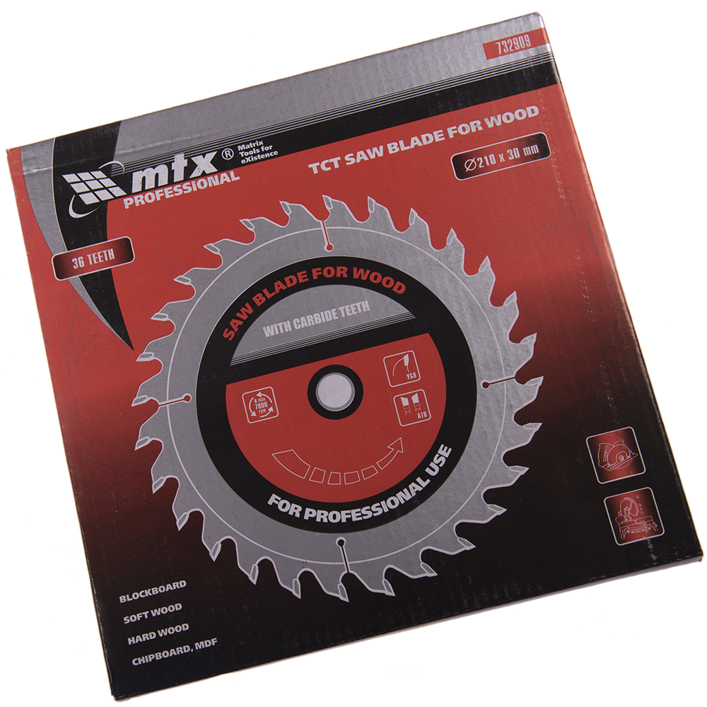 Disc pentru lemne, MTX Professional, 36 dinti, 210 х 30 mm