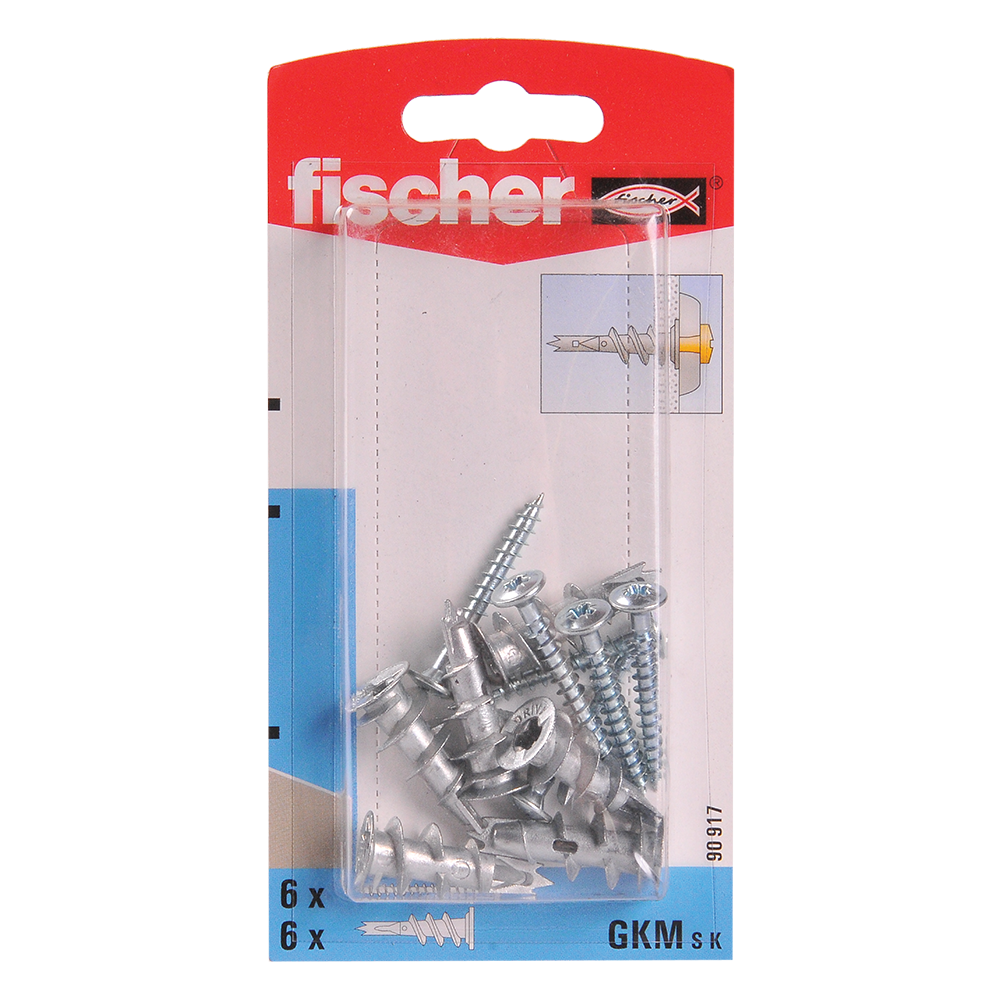 Diblu autofiletant din metal cu surub, Fischer GKM S K, 31 mm, 4.5 x 35 mm, 6 buc