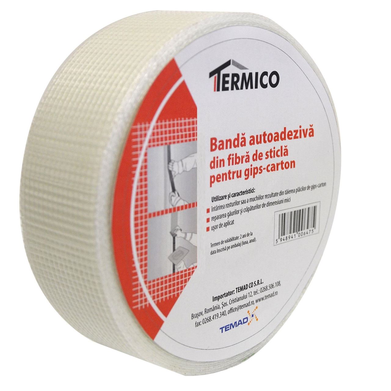 Banda autoadeziva gips-carton, 50 mm x 90 m