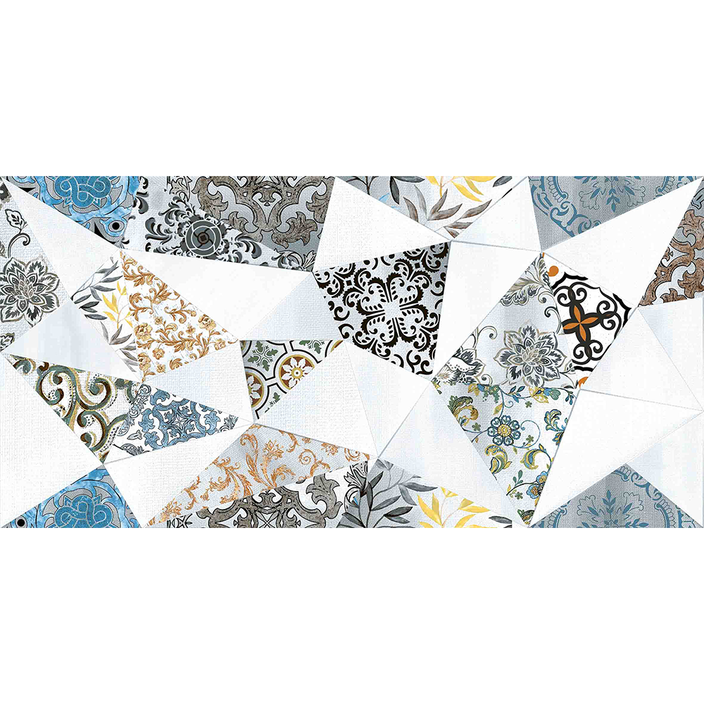 Faianta decorativa Exotica Angle Blue albastru, model geometric, 30 x 60 cm