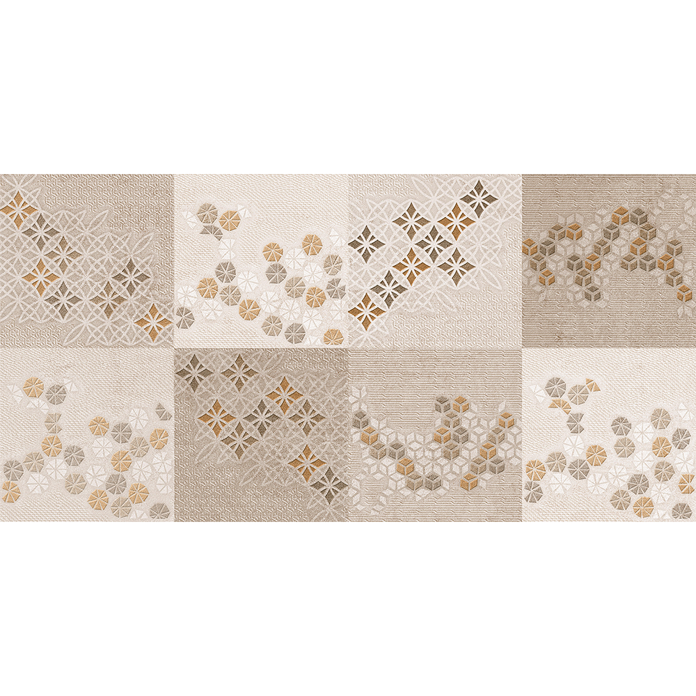 Faianta decorativa Exotica Mirage Marron, finisaj mat, maro-bej, geometric, grosime 0,85 cm, 30 x 60 cm
