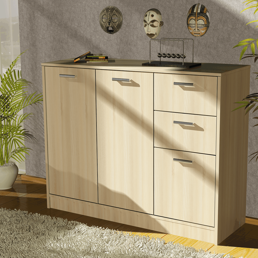 Comoda pal melaminat, sonoma, 120 x 100 x 50 cm
