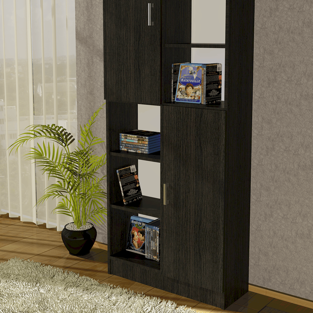 Dulap cu rafturi pal melaminat, wenge, 80 x 28 x 202 cm