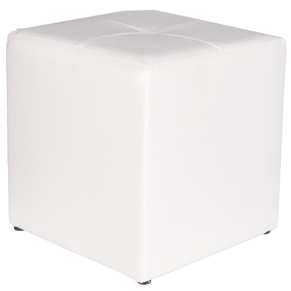 Taburet Cool tapiterie imitatie de piele, alb IP21894, 36 x 36 x 38 cm
