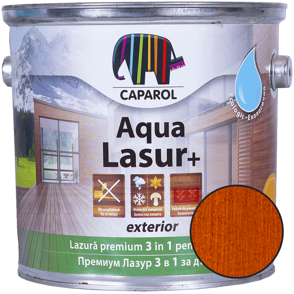 Lazura pentru lemn de exterior Caparol Aqua Lasur +, cires, 2,5 l