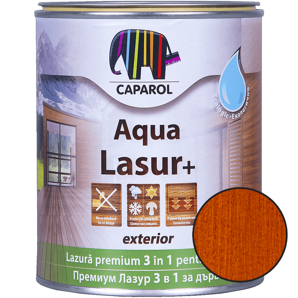 Lazura pentru lemn de exterior Caparol Aqua Lasur +, cires, 0.75 l