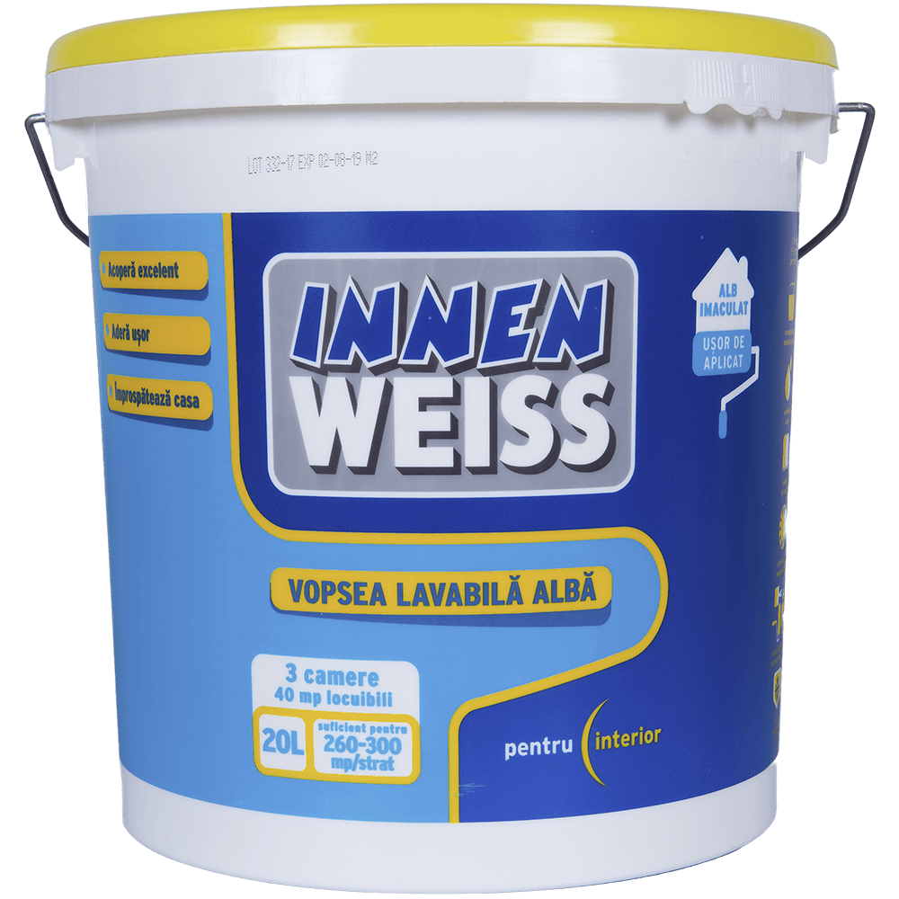 Vopsea lavabila interior 3D Innenweiss, alb, 20 l