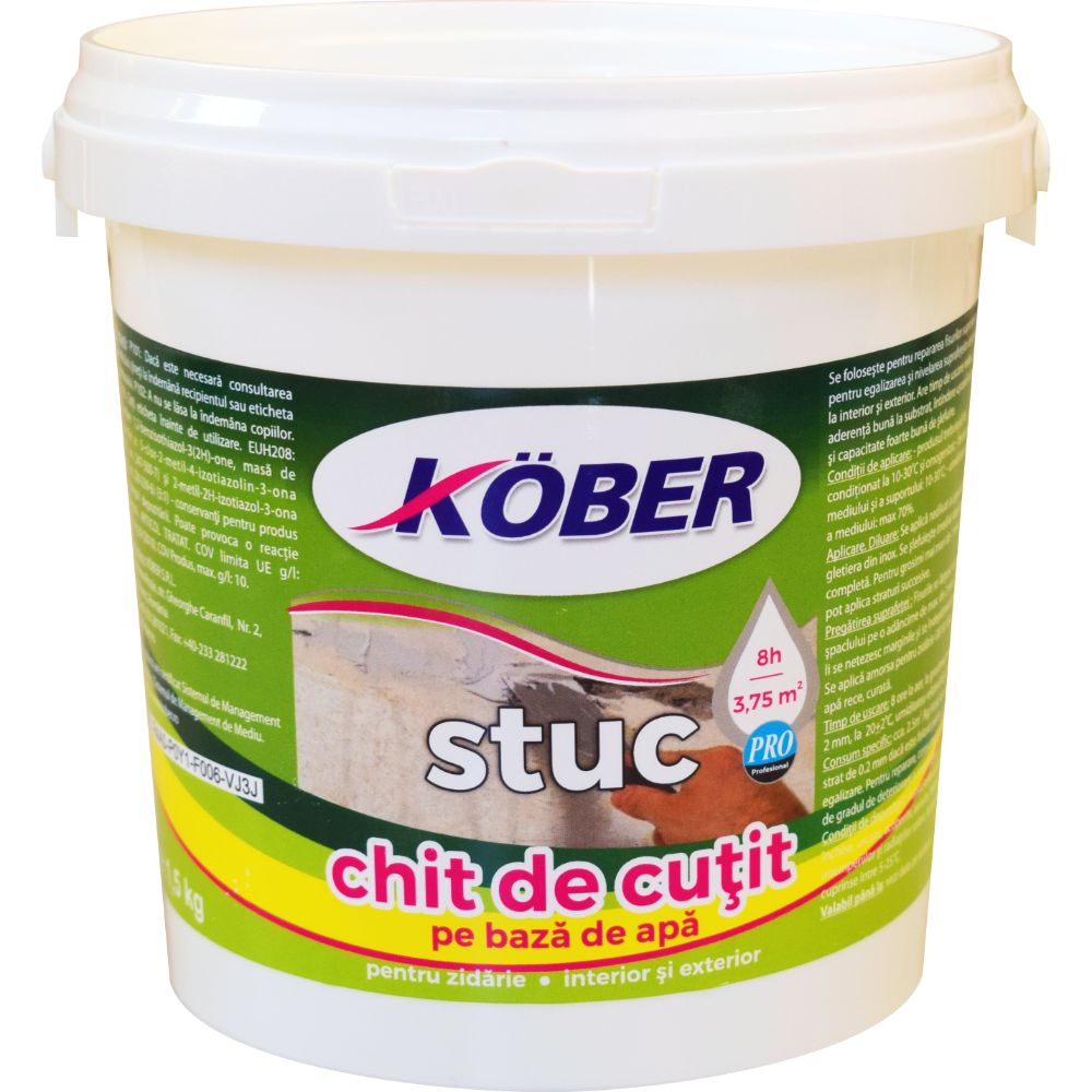 Chit de cutit pentru zidarie Kober, alb, 1,5 kg