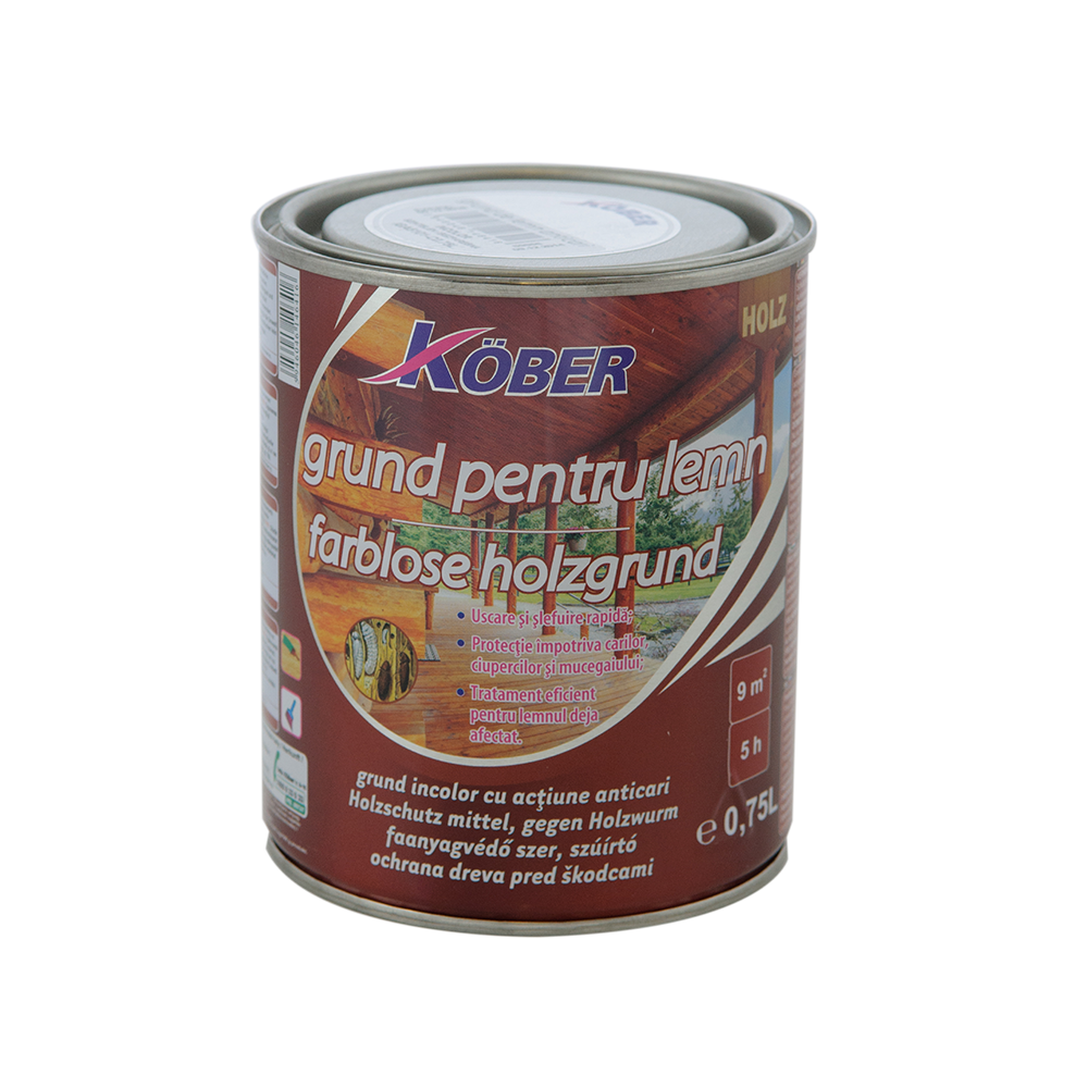 Grund pentru lemn Kober, incolor, 0,75 L