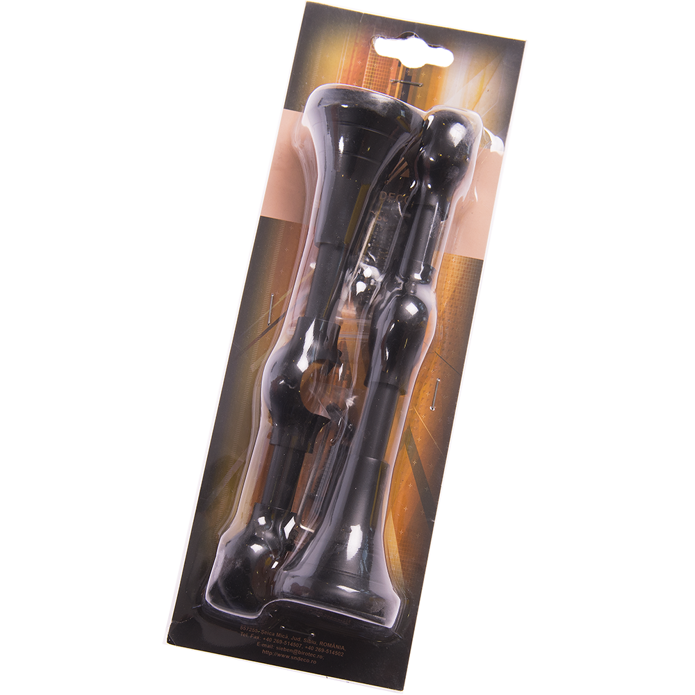 Consola galerie fier forjat Sndeco, dubla, cu suport, deschisa, 20 mm, negru, set 2 buc