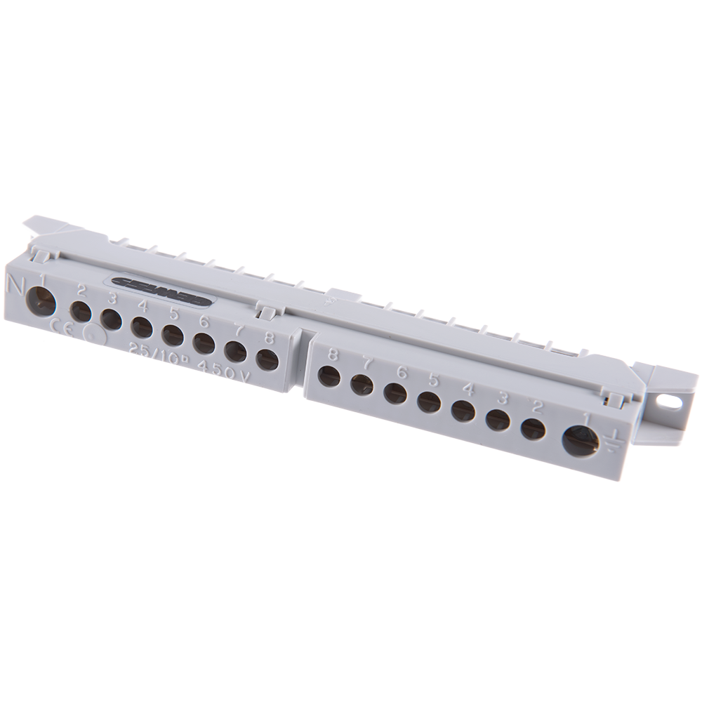 Bara de nul si impamantare (1x35)+(7x10), Gewiss GW40401, tip bipolar, 125A