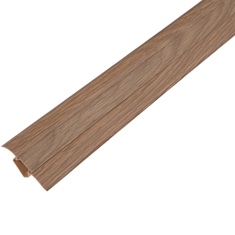 Plinta parchet, cu canal dublu, PVC, stejar Alaska, 2500x55x26 mm
