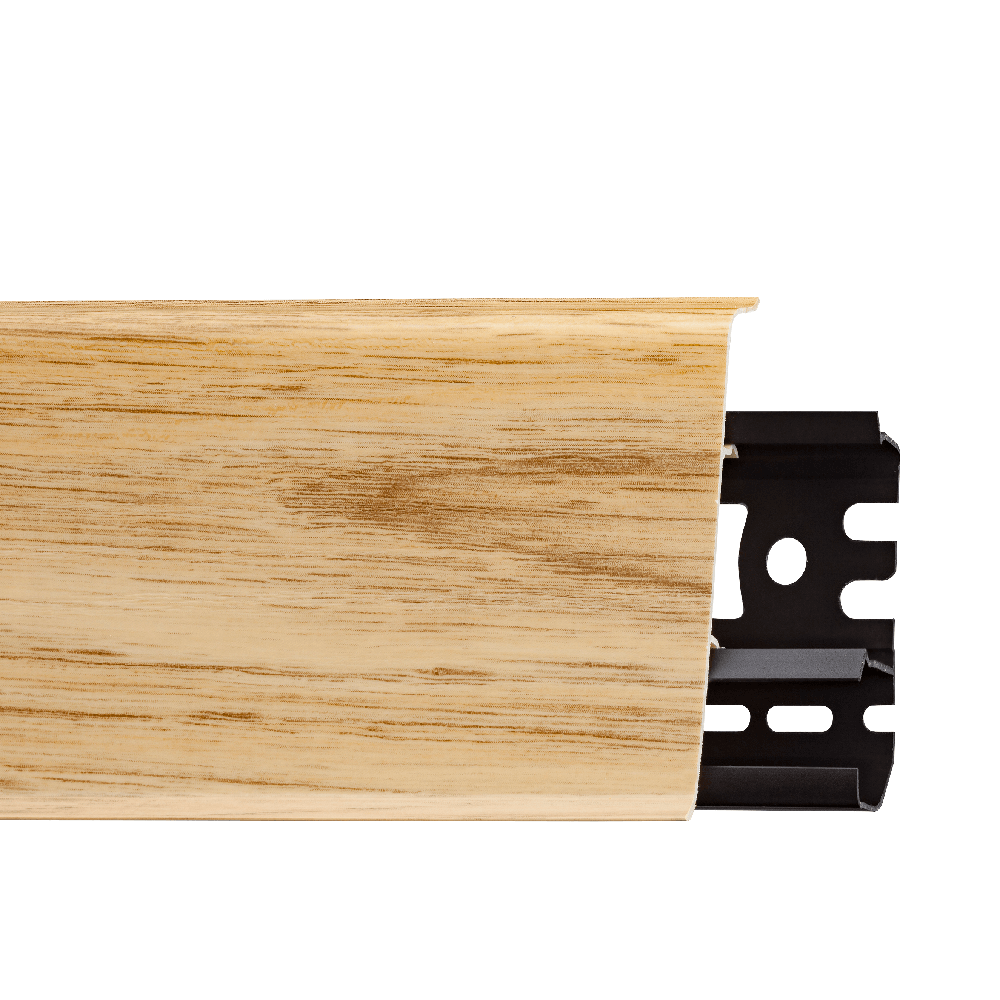 Plinta parchet, cu canal de cablu,  stejar windston, PVC, INDO 70, 2500 mm