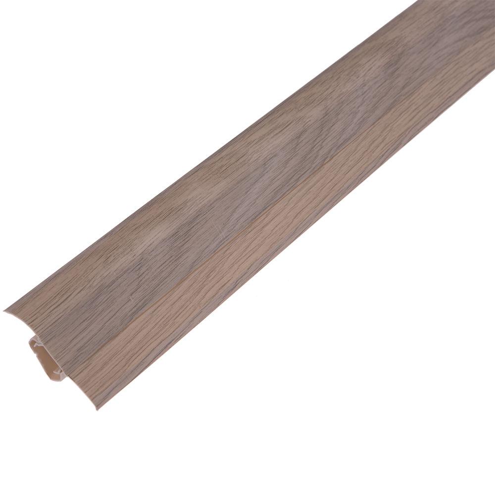 Plinta parchet, cu canal dublu, PVC, stejar havana, 2500 mm
