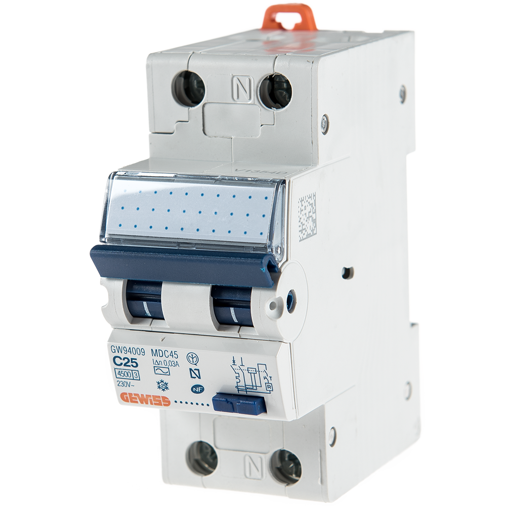 Intrerupator automat diferential GW94009, 1P+N, 25A, 30mA Gewiss