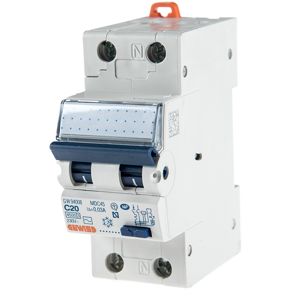 Intrerupator automat diferential GW94008 1P+N 20A 30mA Gewiss