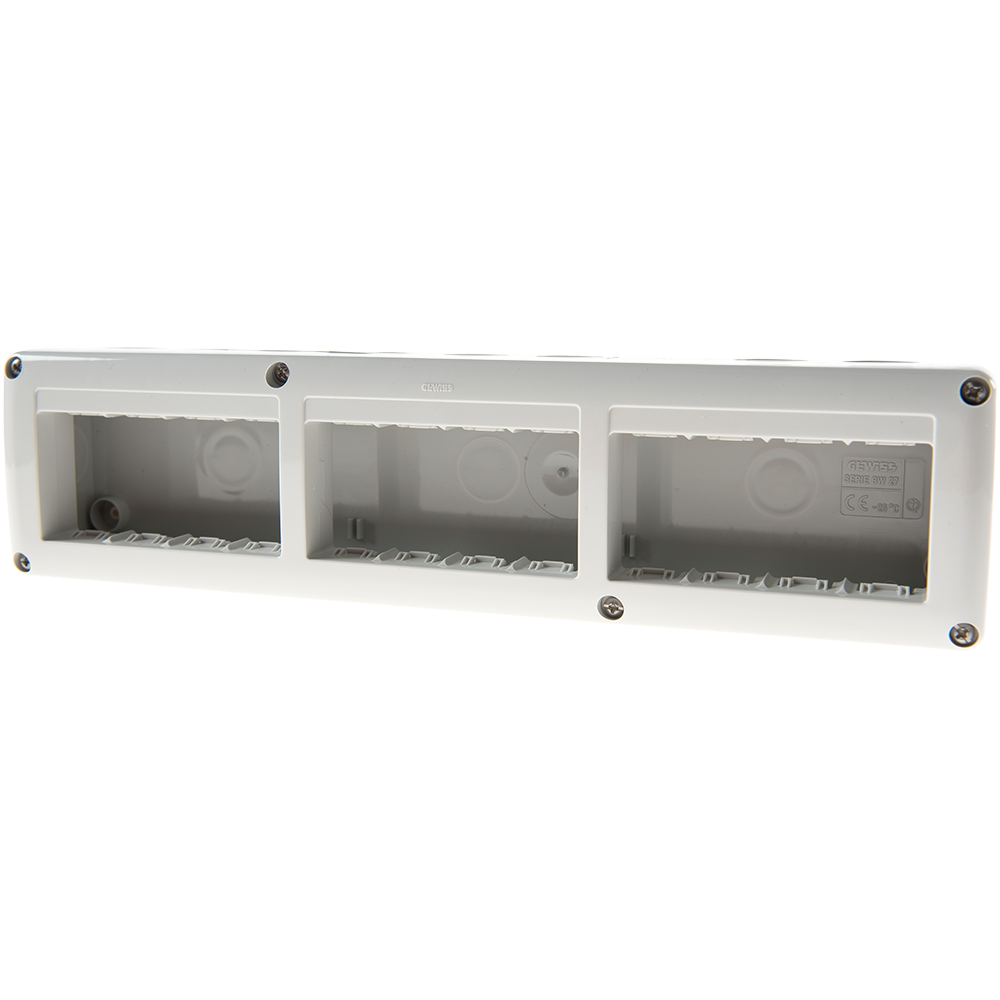 Doza aparataj Gewiss GW27007, aparent, 12 module, IP40, 330 x 82 x 55 mm