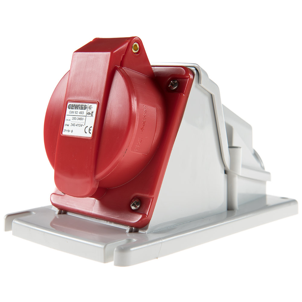 Priza industriala aplicata Gewiss GW62493, 3P+N+E 32 A, 380-415V, 6H, IP44